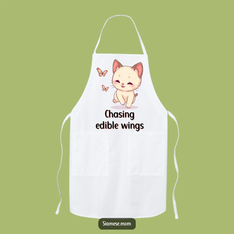 Funny Siamese Cat Butterfly Apron: Cook with Joy - Chef's Funny Gift!