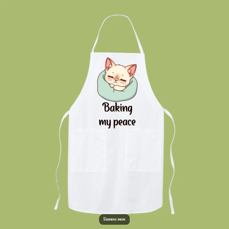 Funny Kawaii Siamese Cat Apron - Cozy Blanket Purr Kitchen Wear for Happy Cooks