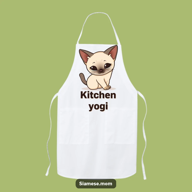 Funny Kawaii Siamese Cat Apron: Kitchen Grace & Humor, Chef's Funny Gift!