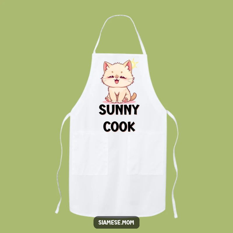 Funny Kawaii Siamese Cat Apron - Playful Pet Kitchen Fun!