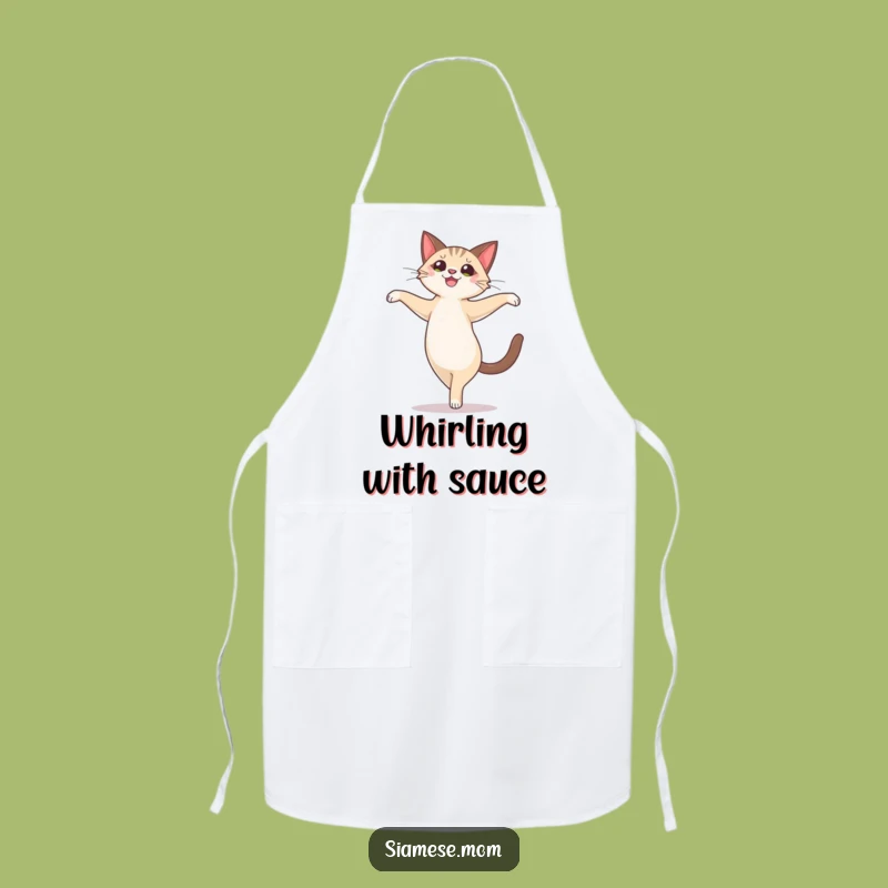 Funny Siamese Cat Pirouette Apron: Ballet Fun in the Kitchen