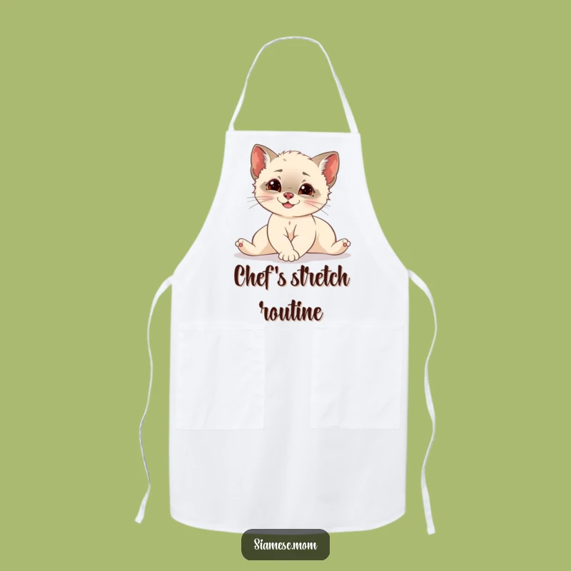 Funny Siamese Cub Apron: Elegant Kitchen Stretch Chef Gift