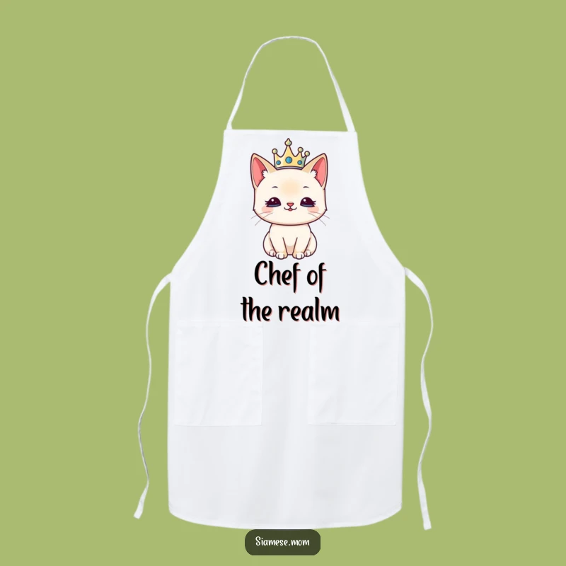 Kawaii Siamese Cat Apron - Royal Chef, Funny and Regal Kitchen Wear