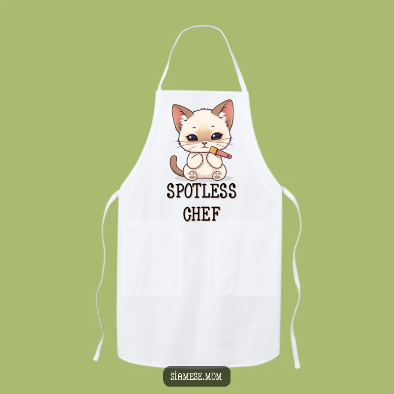 Funny Kawaii Siamese Cat Apron: Chef Kitty's Pristine Style - Gift