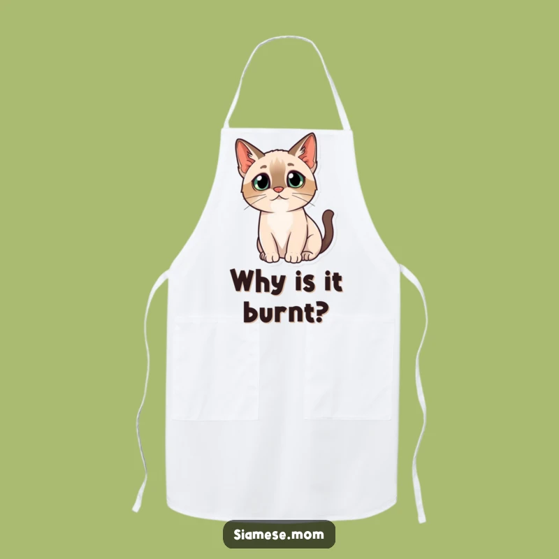 Kawaii Siamese Cat Apron - Curious Cook, Funny and Thoughtful Kitchen Wear