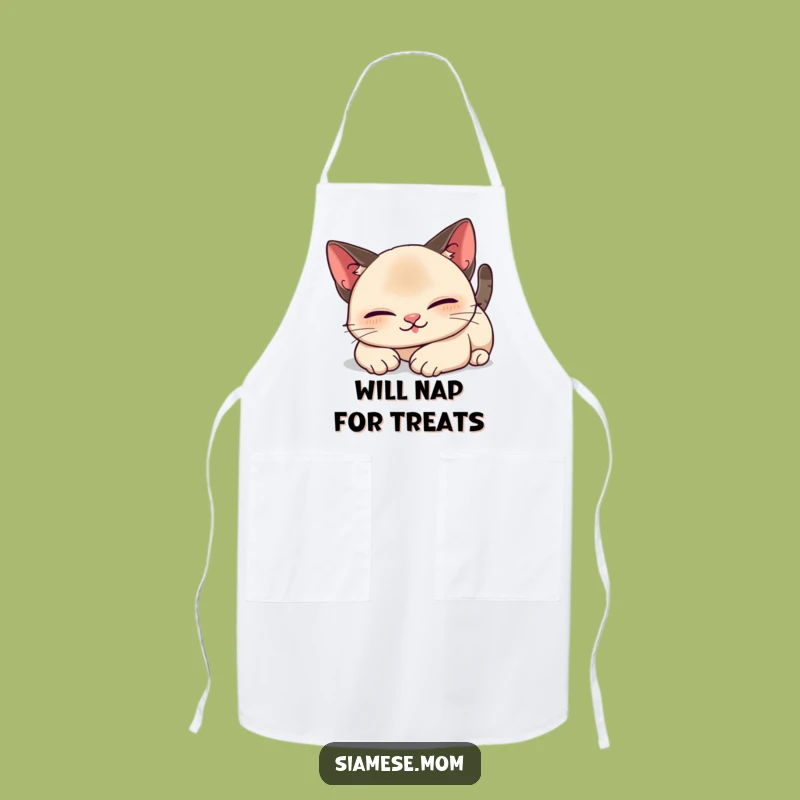 Funny Kawaii Siamese Cat Apron: Lazy Stretch Kitchen Fun, Perfect Chef Gift