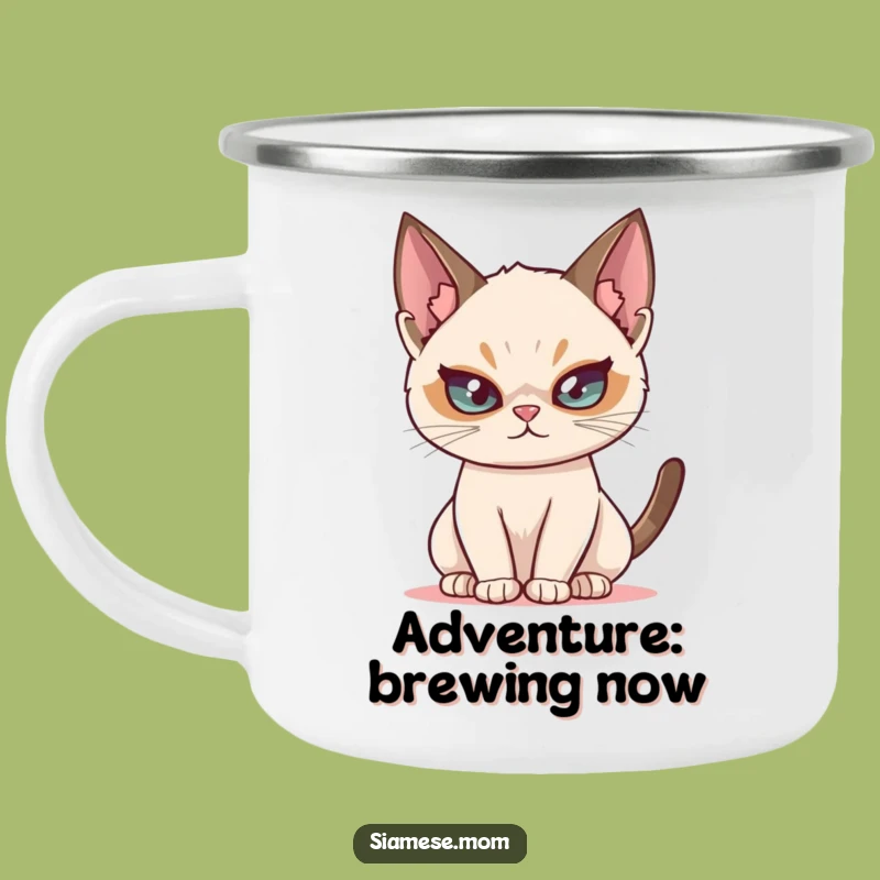 Funny Siamese Cat Mischief Camping Mug - Outdoor Playful Feline Gift