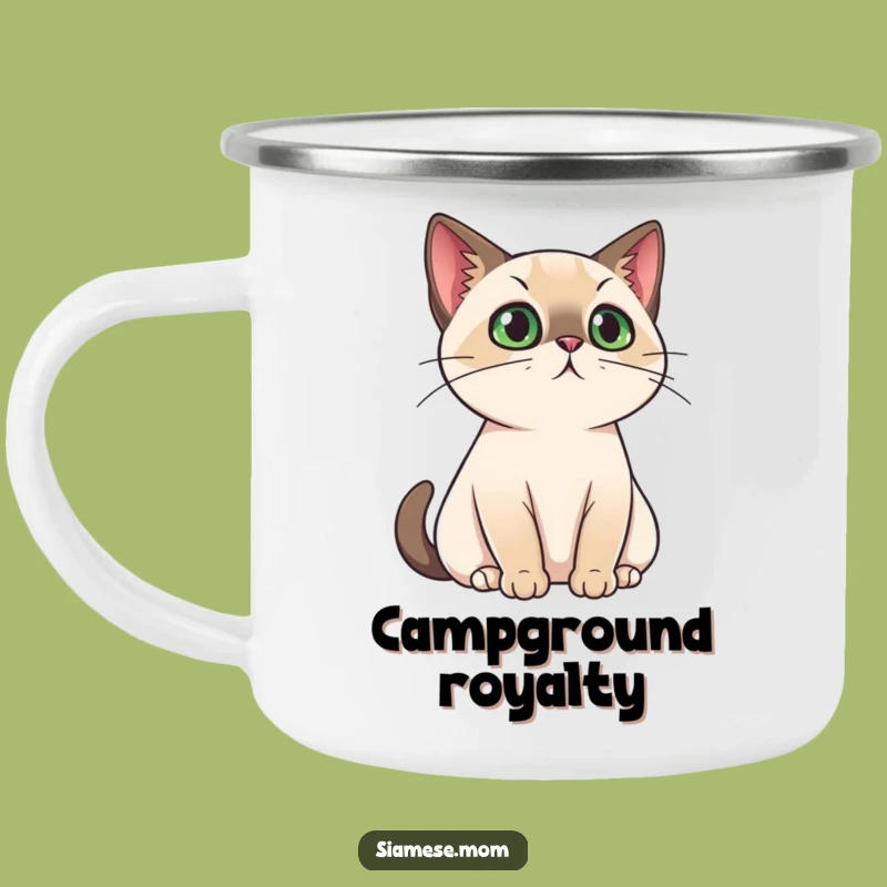 Adventure Ready Funny Regal Cat Camping Mug: Kawaii Ruler for Outdoors Gift