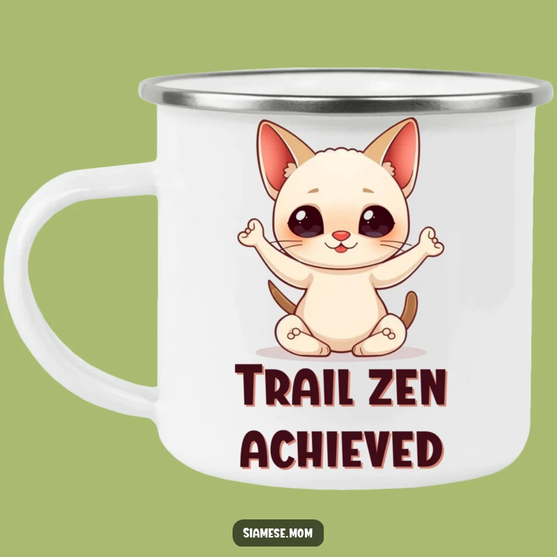 Adventure Ready Funny Yoga Cat Camping Mug: Kawaii Pose for Outdoors Gift
