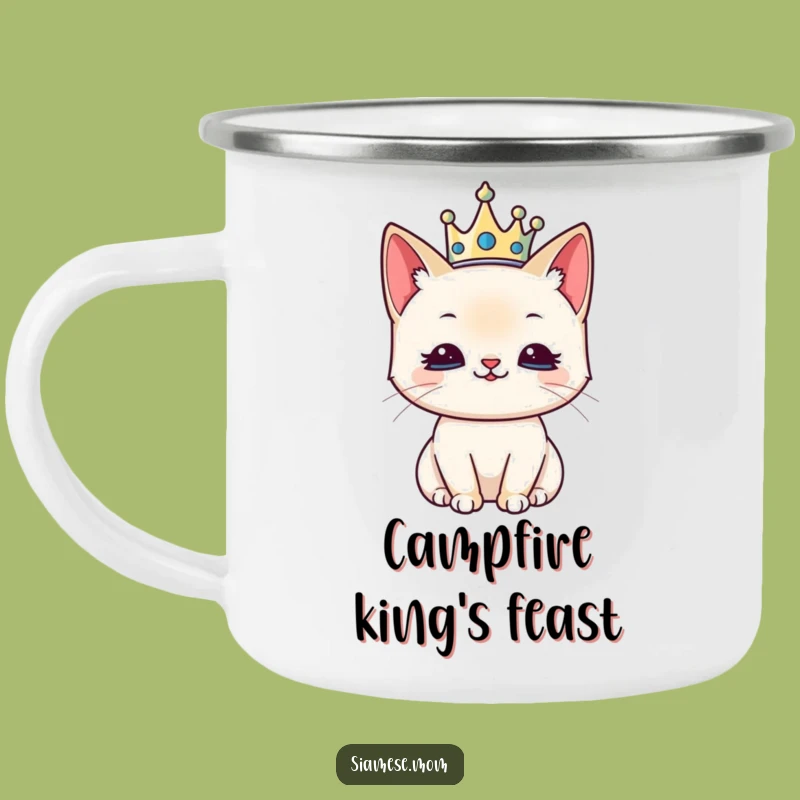 Kawaii Siamese Cat Camping Mug - Royal Adventures, Funny Outdoor Cup