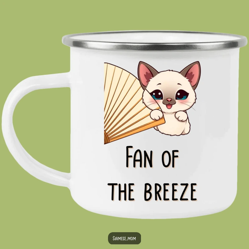 Funny Siamese Cat Fan Camping Mug: Adventure with a Cheerful Peek