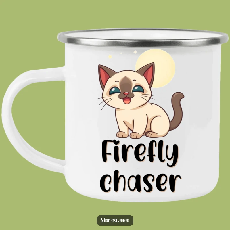 Funny Siamese Cat Moonbeam Camping Mug: Adventure Under the Stars