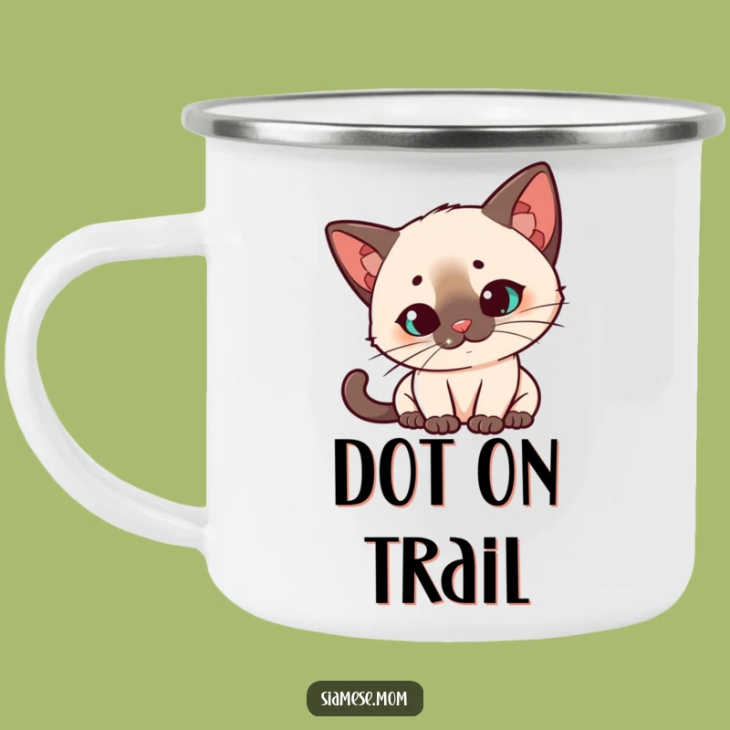 Funny Kawaii Siamese Cat Camping Mug: Outdoor Laser Hunt, Quirky Funny Gift!