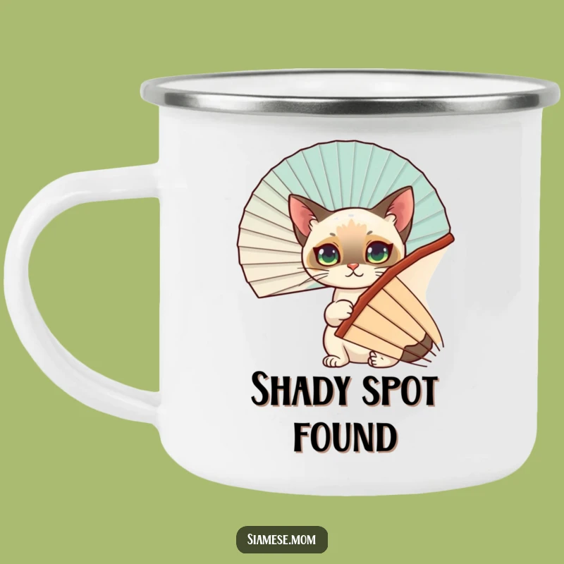 Funny Siamese Cat Camping Mug - Adventure Fan Hiding