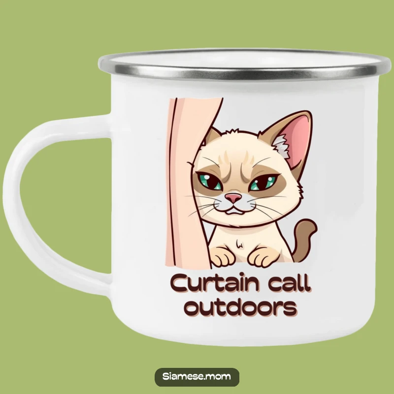 Funny Siamese Cat Camping Mug: Adventure with a Grin - Outdoor Gift!