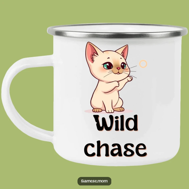 Funny Siamese Cat Camping Mug - Laser Dot Hunter - Outdoor Adventure Funny Gift