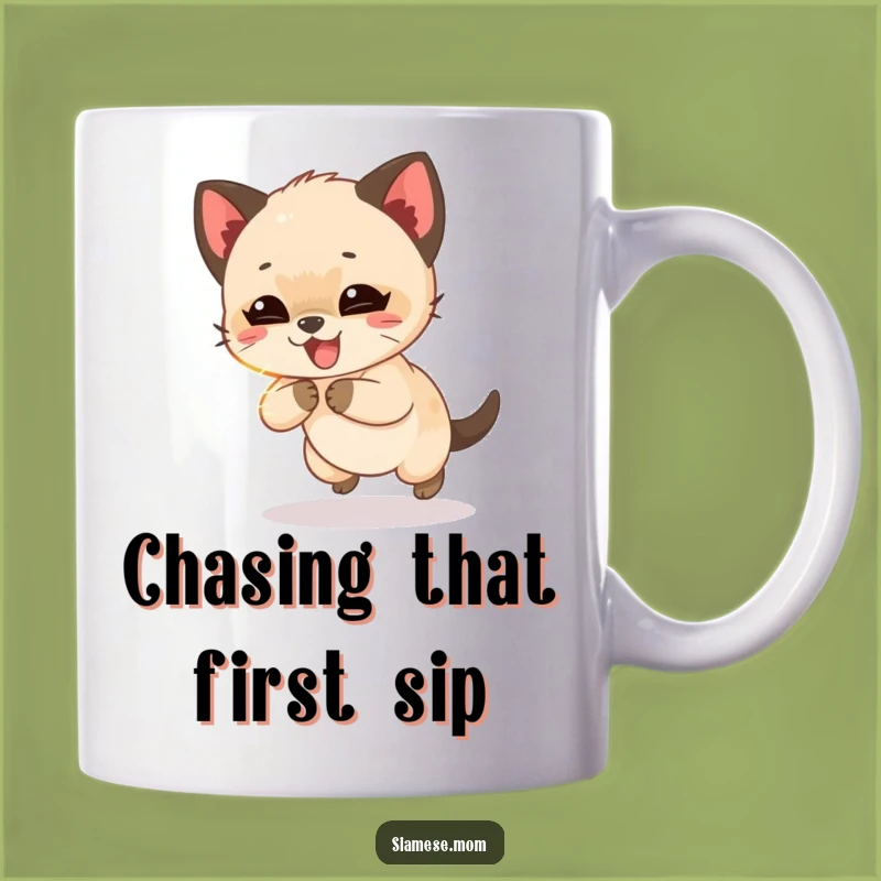 Funny Siamese Cub Light Beam Mug: Giggling Kitten Playful Gift