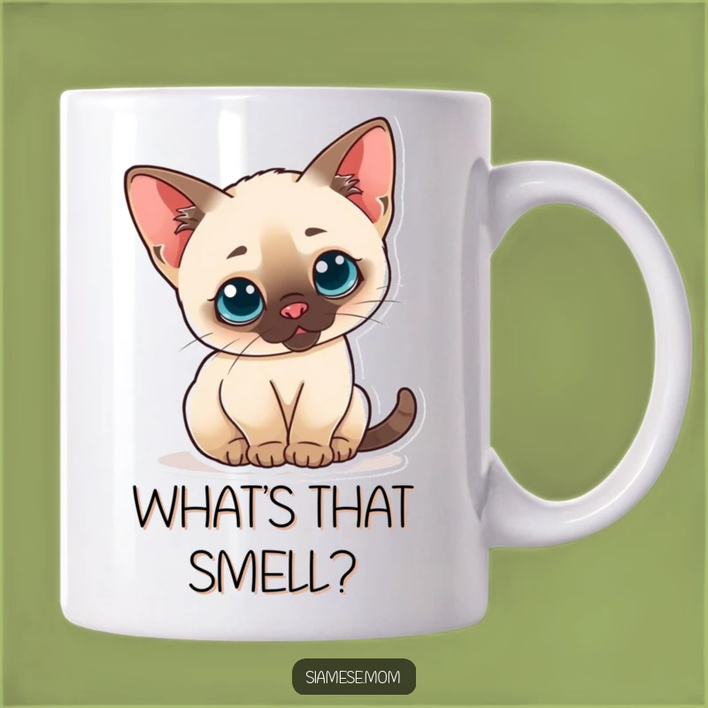 Curious Kawaii Siamese Cat Mug - Adorable & Funny Gift for Cat Lovers