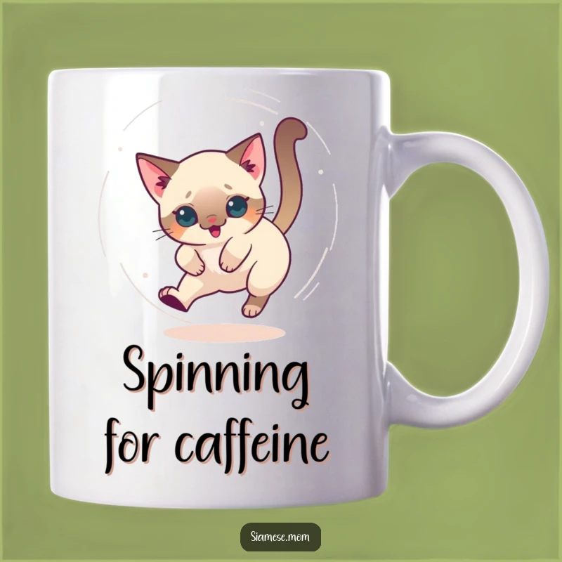 Dizzy Kawaii Siamese Cat Mug - Funny & Playful Gift for Cat Lovers