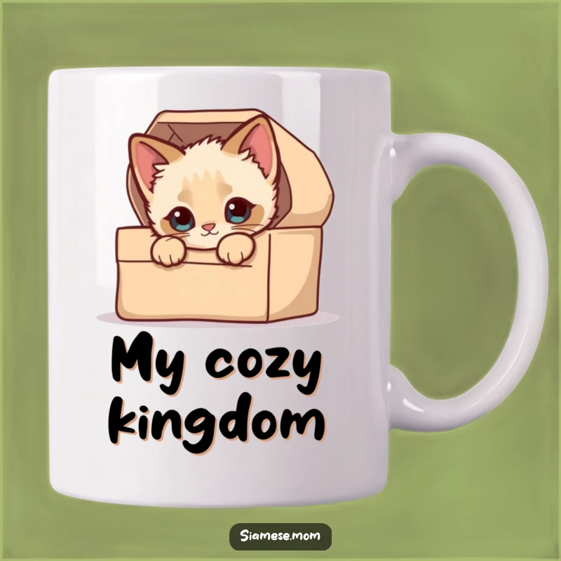 Funny Peek-a-Boo Kitten Mug: Kawaii Siamese Cozy Box Surprise