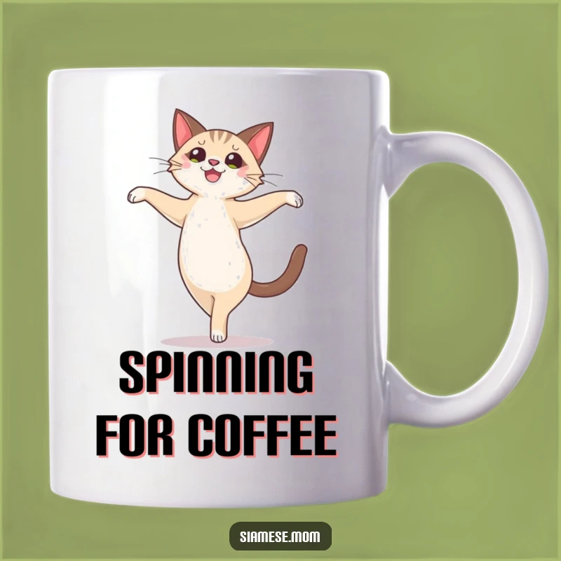 Funny Siamese Cat Pirouette Mug: Joyful Ballet & Cute Cat Gift