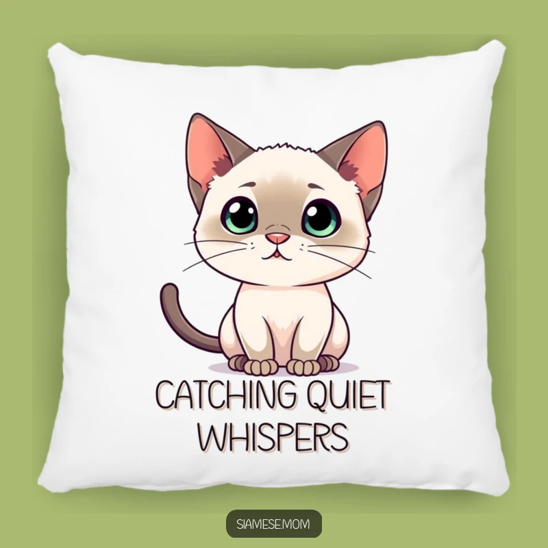 Funny Siamese Cat Listening Pillow - Cozy Feline Attention Gift