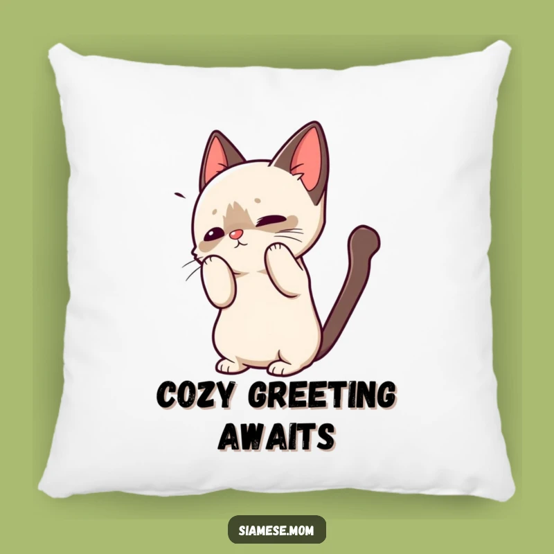 Funny Kawaii Siamese Cat Pillow - Cozy Cute Greeting Accent