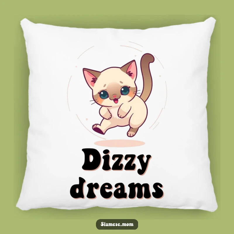 Funny Dizzy Siamese Cat Pillow - Fun & Comfy Accent Pillow