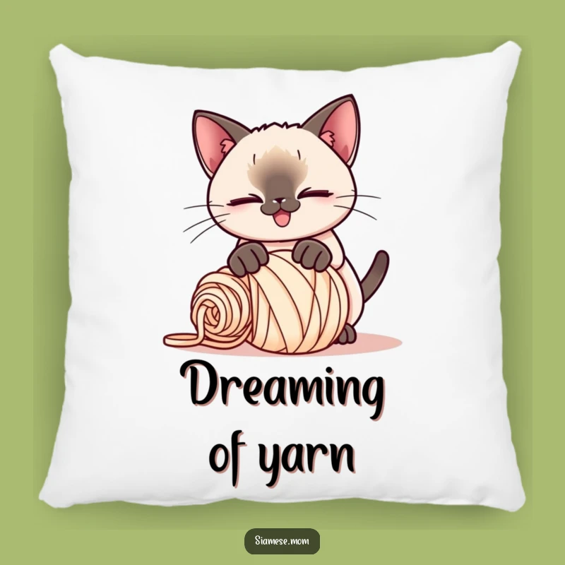 Funny Kawaii Siamese Cat Pillow: Cozy Yarn Chaos, Comfy Funny Gift!