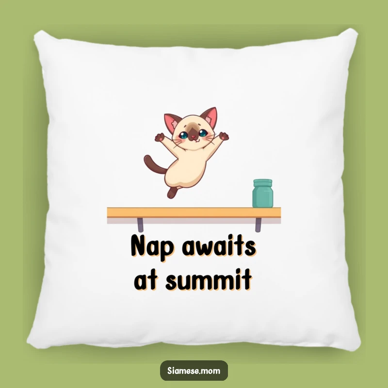 Funny Kawaii Siamese Cat Pillow: Graceful Leap Comfort, Perfect Funny Gift