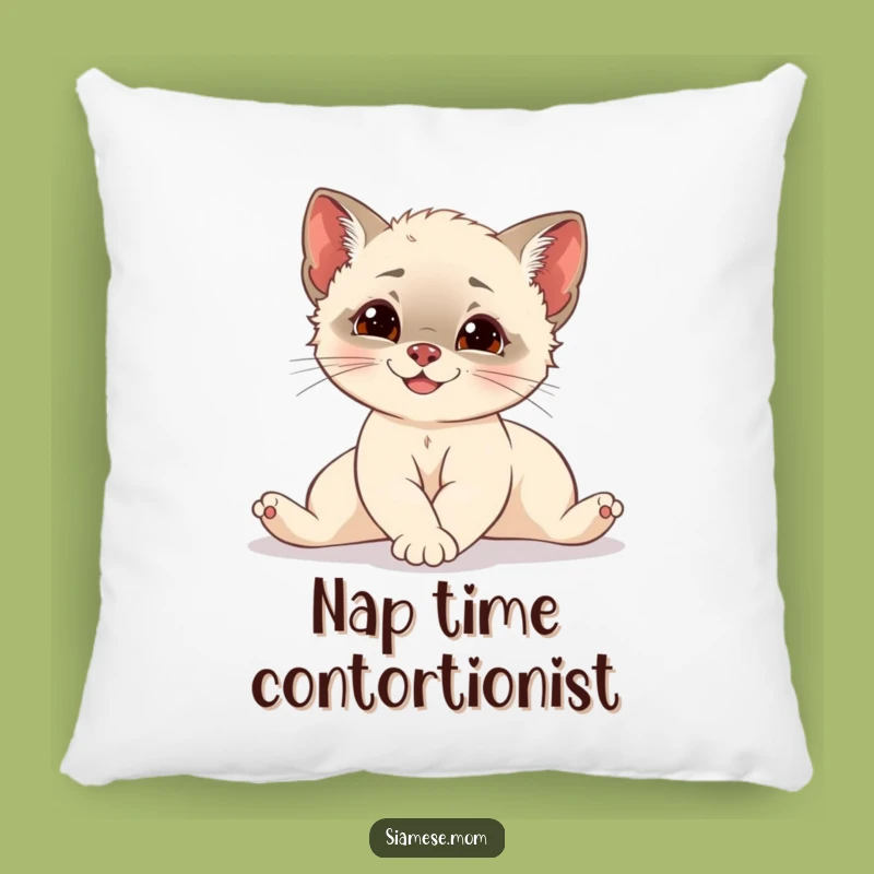 Funny Siamese Cub Pillow: Elegant Stretch Cuddle Cushion