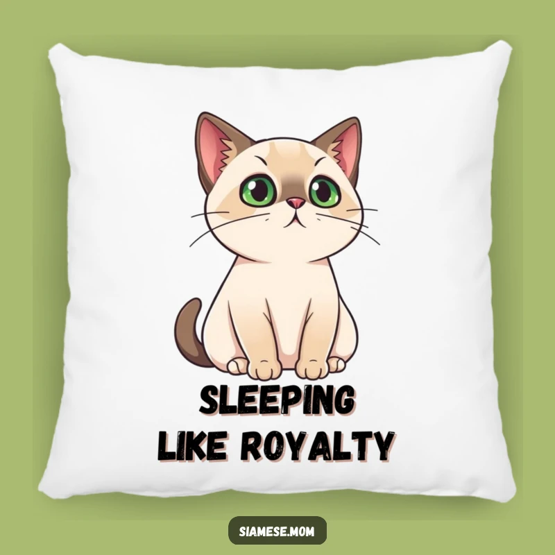 Comforting Funny Regal Cat Pillow: Kawaii Siamese Ruler Cushion Gift