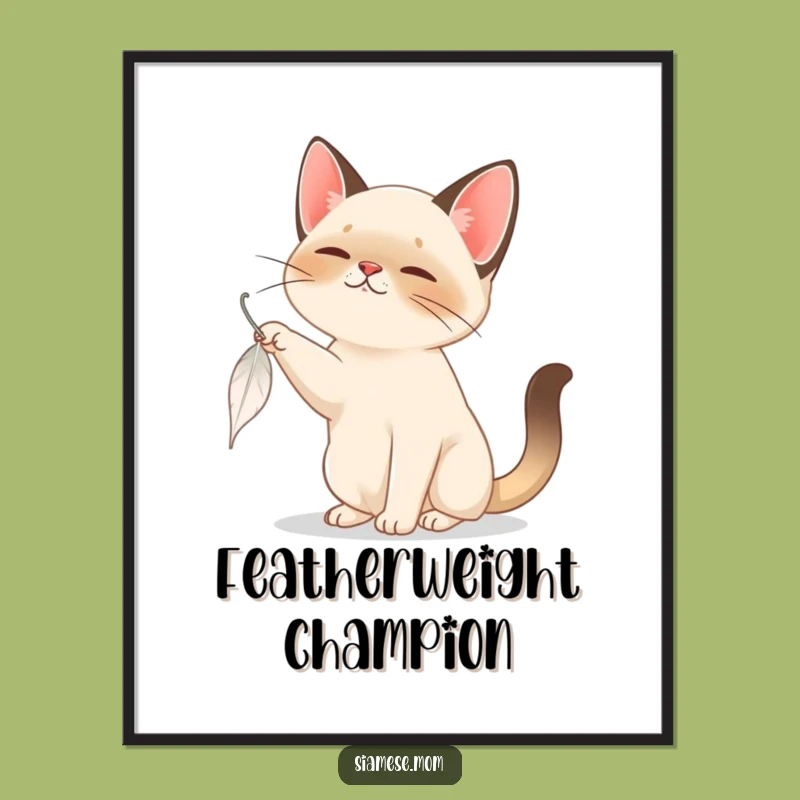 Funny Siamese Cat Digital Art - Instant Feather Play Art