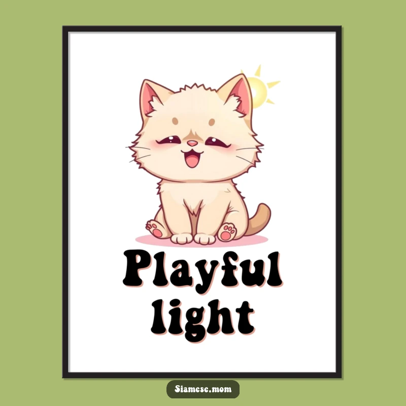 Funny Kawaii Siamese Cat Digital Art - Instant Playful Decor!