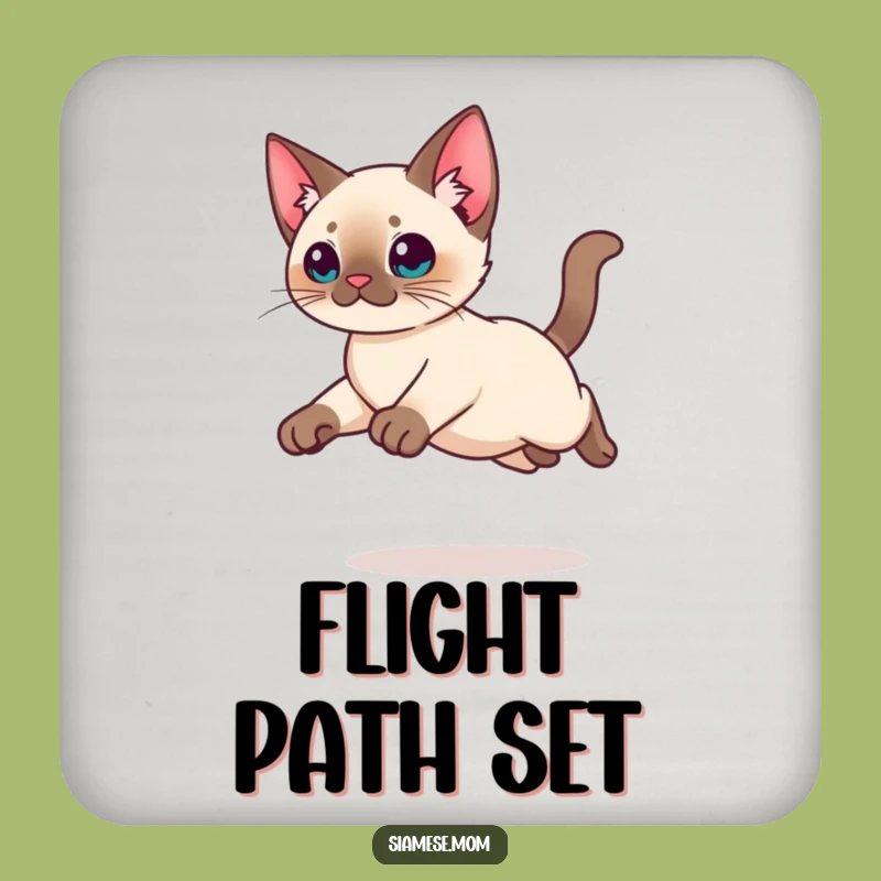 Funny Kawaii Siamese Cat Coasters: Graceful Leap Protection, Chic Home Gift