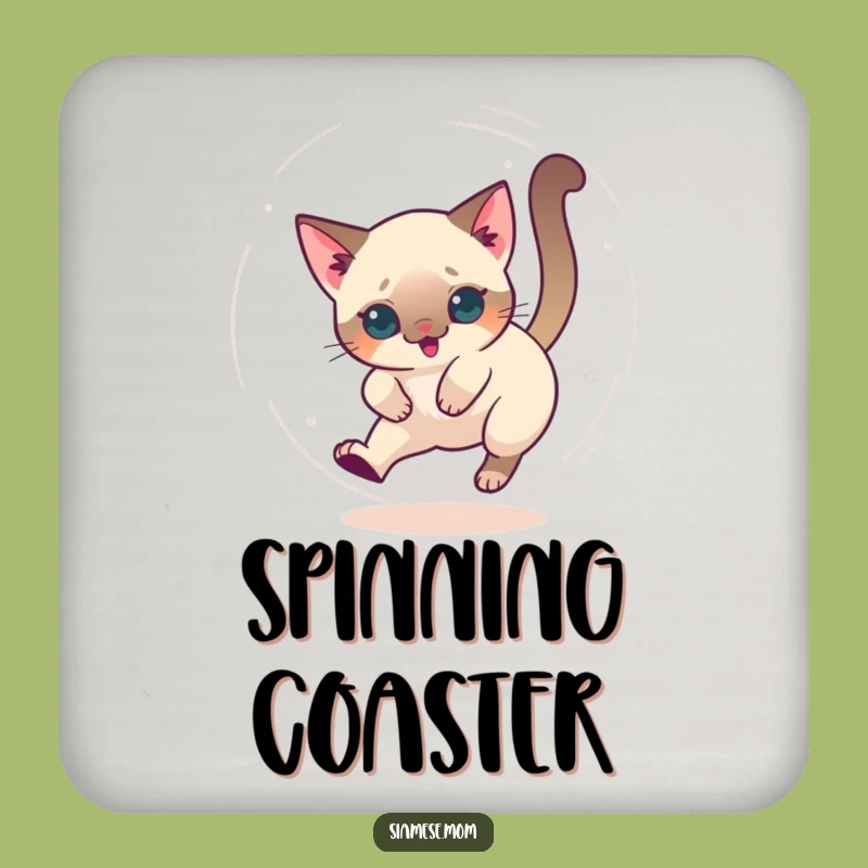 Funny Dizzy Siamese Cat Drink Coaster - Protect Surfaces with Playful Art