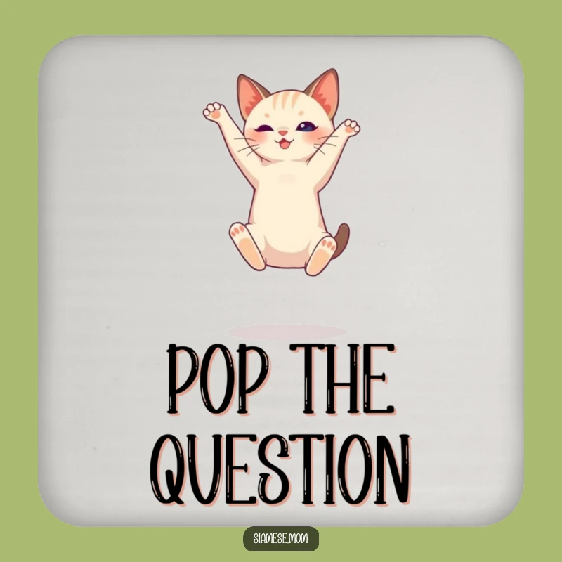 Funny Siamese Cat Jumping Coaster - Elegant Feline Protection Gift