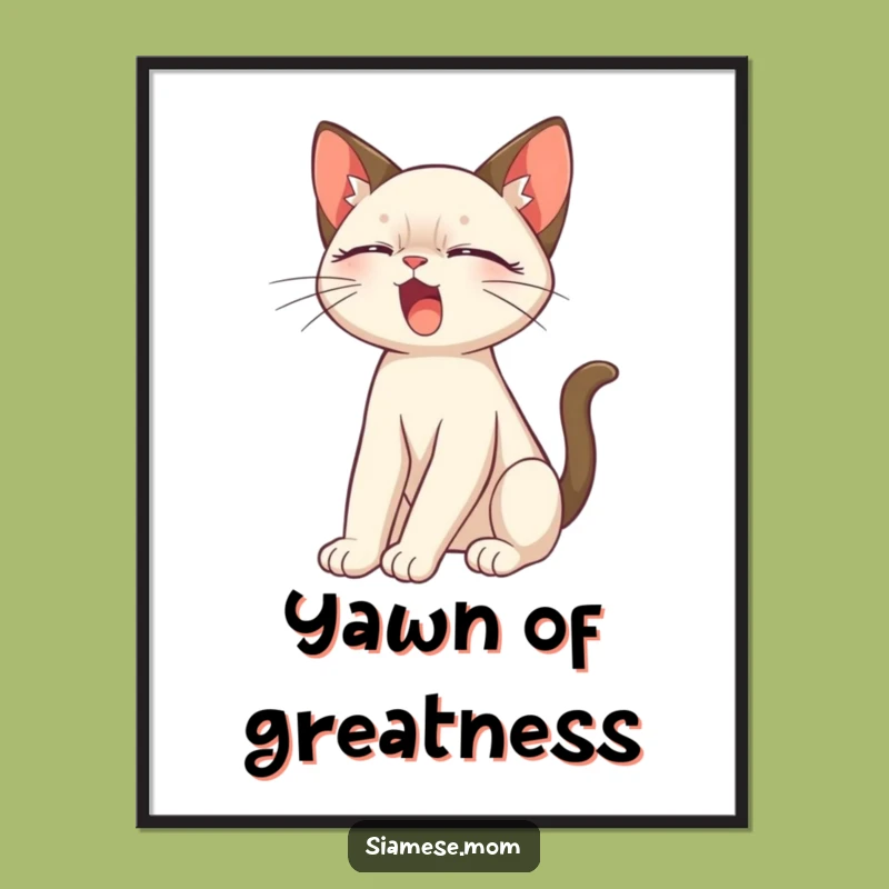 Funny Siamese Cat Stretch Poster: Adorable Feline Art for Your Walls