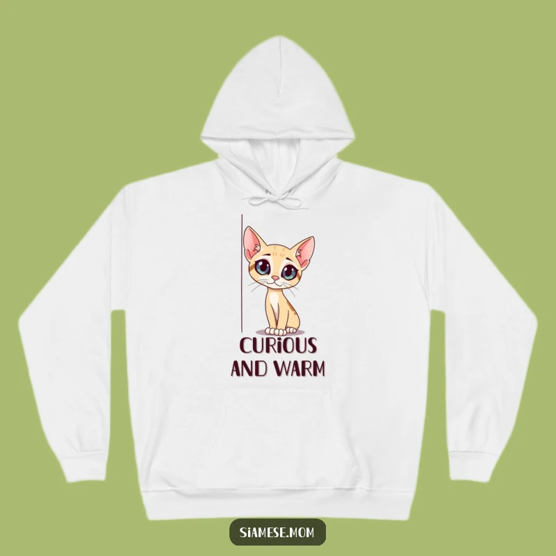 Cozy Funny Curious Cat Hoodie: Peeking Around Corner - Warm Pet Gift