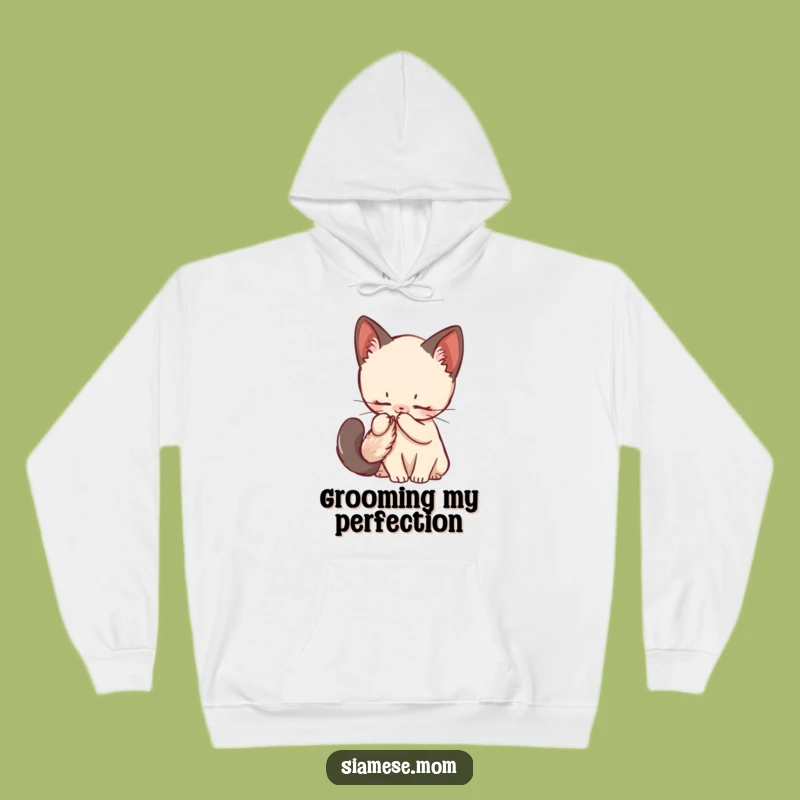 Cozy Funny Siamese Kitten Hoodie - Fluffy Tail Comfort, Ideal Gift!