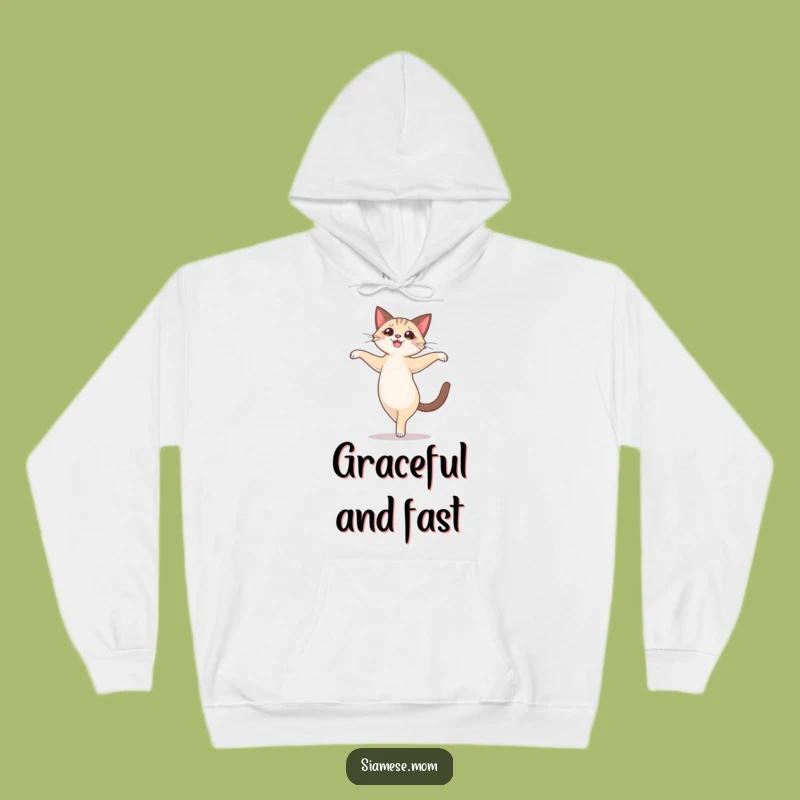 Funny Siamese Cat Pirouette Hoodie: Cozy Ballet & Joyful Cat Gift