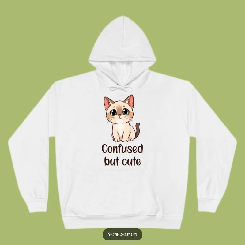 Kawaii Siamese Cat Hoodie - Curious Comfort, Funny and Cozy Cat Lover Gift