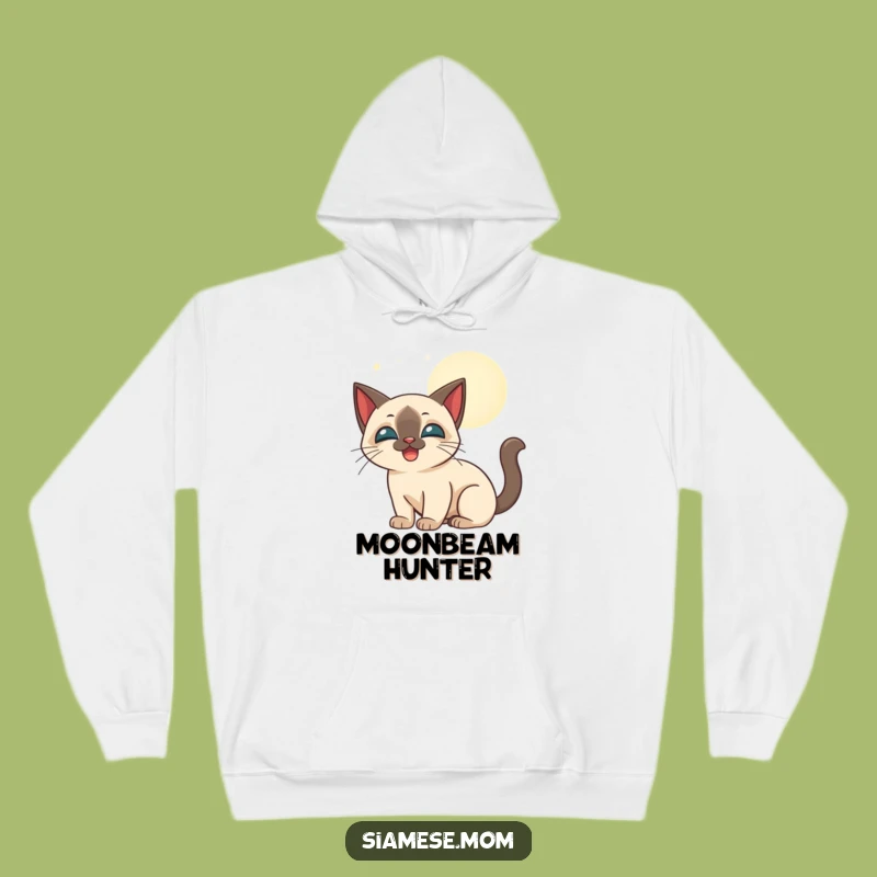 Funny Siamese Cat Moonbeam Hoodie: Cozy Night & Happy Cat Gift