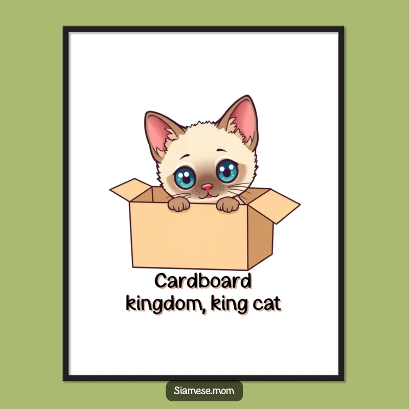 Free Printable Wall Art: Funny Kawaii Siamese Cat Box Explorer Decor