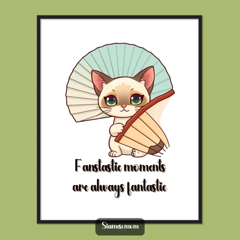 Free Printable Siamese Cat Wall Art: Funny Hidden Fan Downloadable Decor