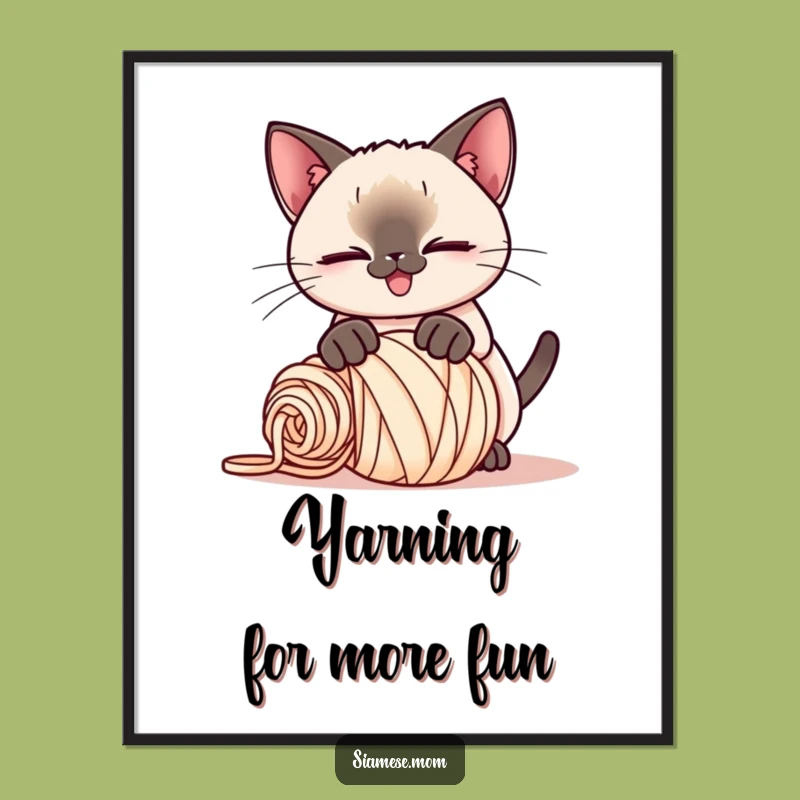 Free Printable Wall Art: Playful Cat Yarn Pounce Whimsical Decor