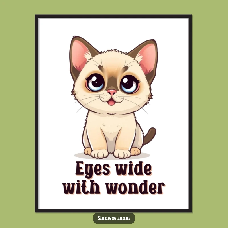 Funny Free Printable Wall Art: Surprised Kitten Wide Eyes Downloadable Decor