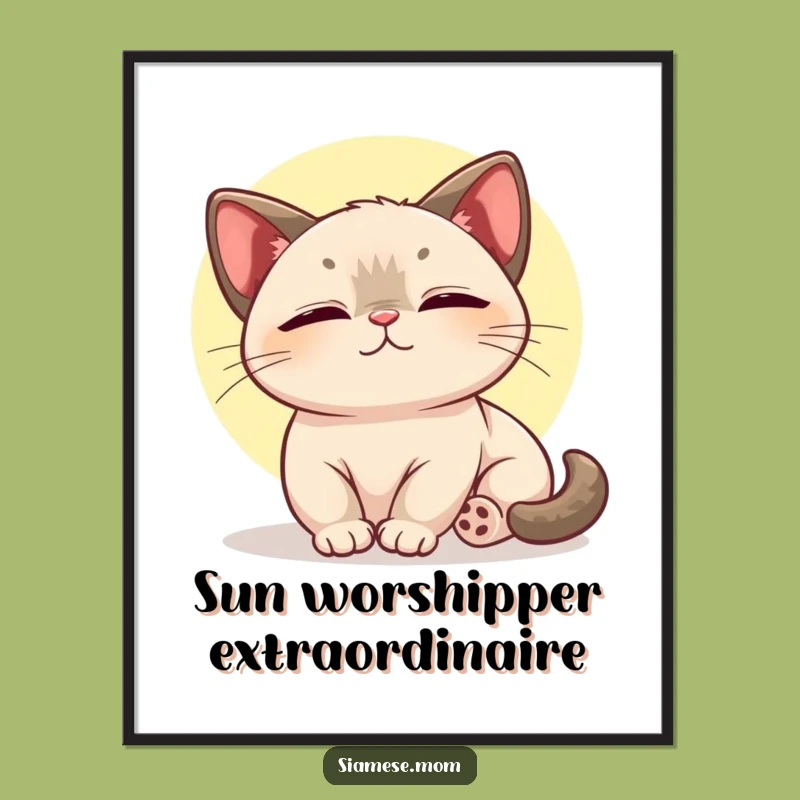 Kawaii Siamese Cat Art Free Printable - Blissful Sunbeam Downloadable Decor