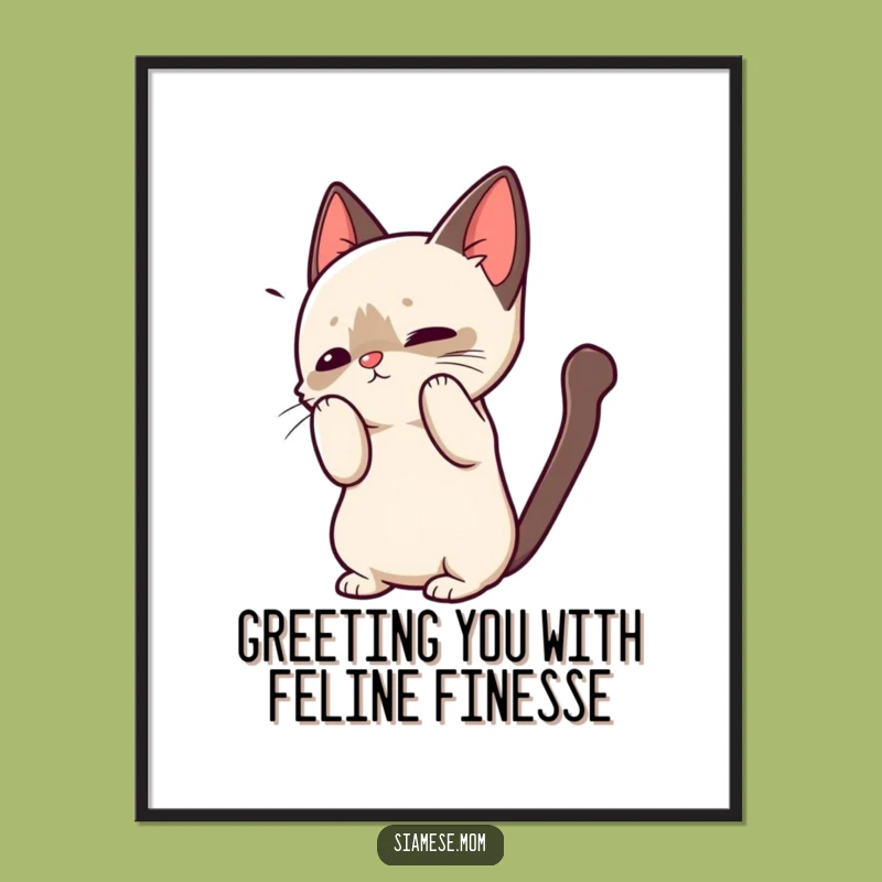 Kawaii Siamese Cat Free Printable Wall Art for Cute Decor
