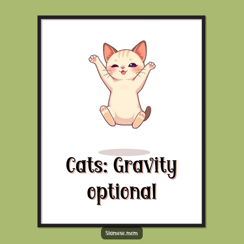 Siamese Cat Jump: Free Printable Wall Art for Athletic Decor